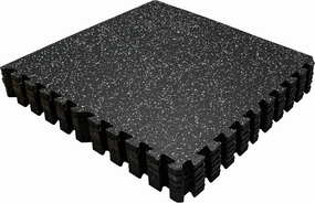 0.6 Inch 6 Tiles 24 SQ FT Rubber Gym Flooring for Home Gym Mat,Thick Interlocking EVA Foam Gym Flooring Tiles, Exercise Workout Rubber Floor Tile, Equipment Floor Padding Puzzle Title Gym Matt