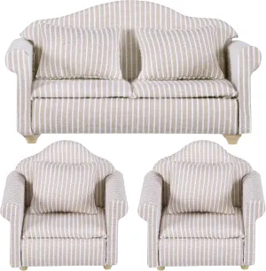 1 12 Scale Doll House Furnitures 3pcs Sofa Miniature Dollhouse Toy Parlor Bedroom Decoration Accessories