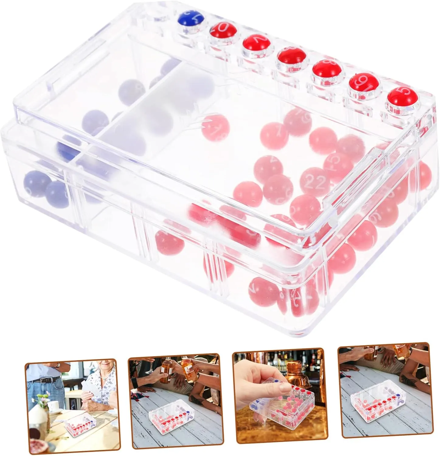 1 Set Analog Number Picker Number Toys Mini containers Portable Game Console lotto Game Bingo Machine Elevated Balls Supplies Games Machine Picker Plastic