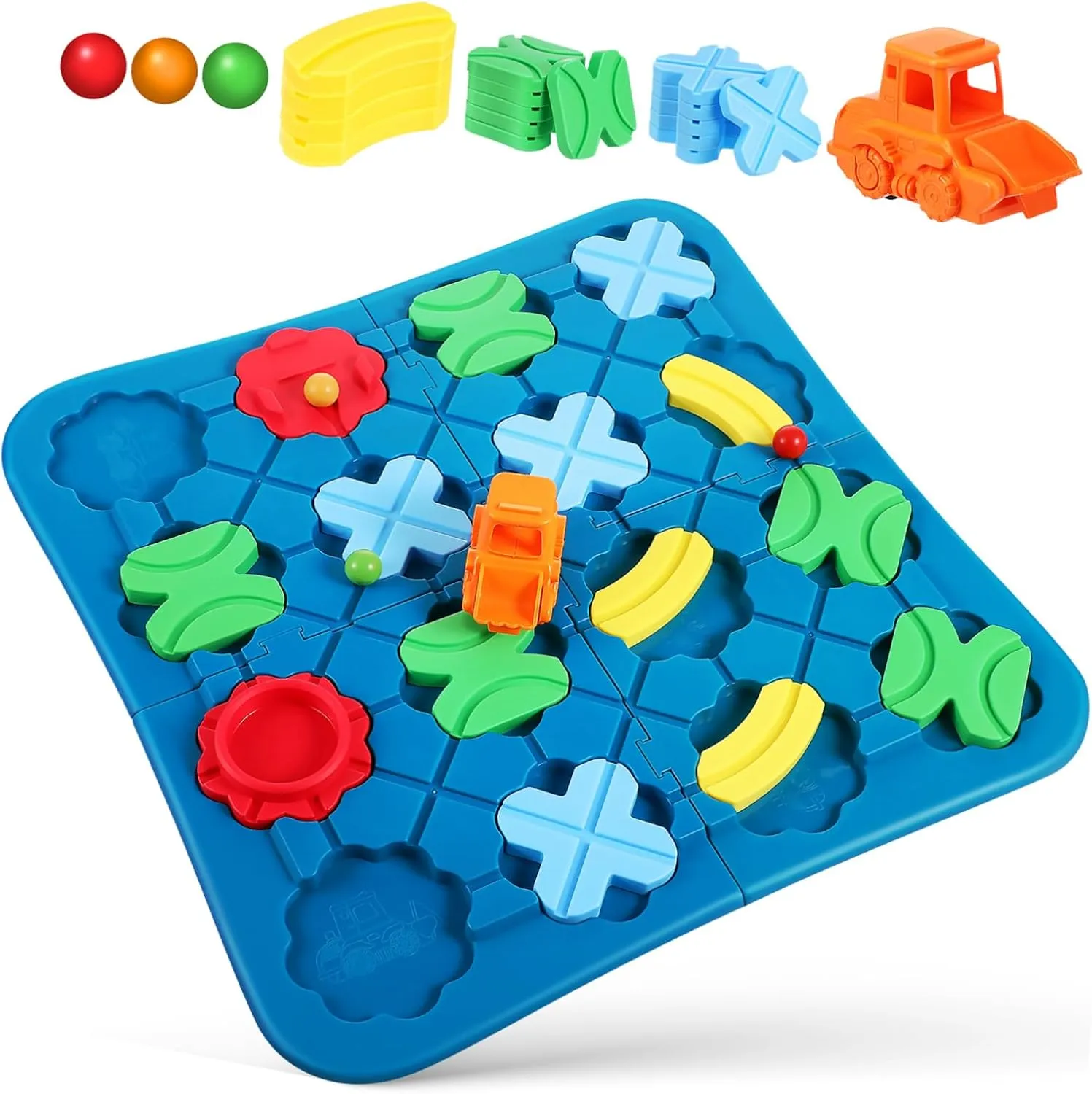 1 Set Puzzle Maze Track Car Building Game for Stem Logical Orbit Maze Road Engaging Track Construction for Cognitive Development and Creativity