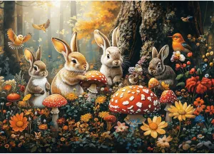 1000 Piece Puzzles for Adults,Animal Jigsaw Puzzle,Bunny and Forest Jigsaw Puzzles 1000 Pieces,Creative Games and Difficult Puzzle Home Decor Toy for Adults Elders (27.5"x19.6"), 1:1 Poster