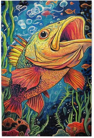 1000 Pieces Of Adult Wooden Puzzle Fish’s Submerged Showcase,Underwater Artistry And Chromatic Splendor,Every Piece Is Unique,Vibrant And Unique Design,Gift For Friend
