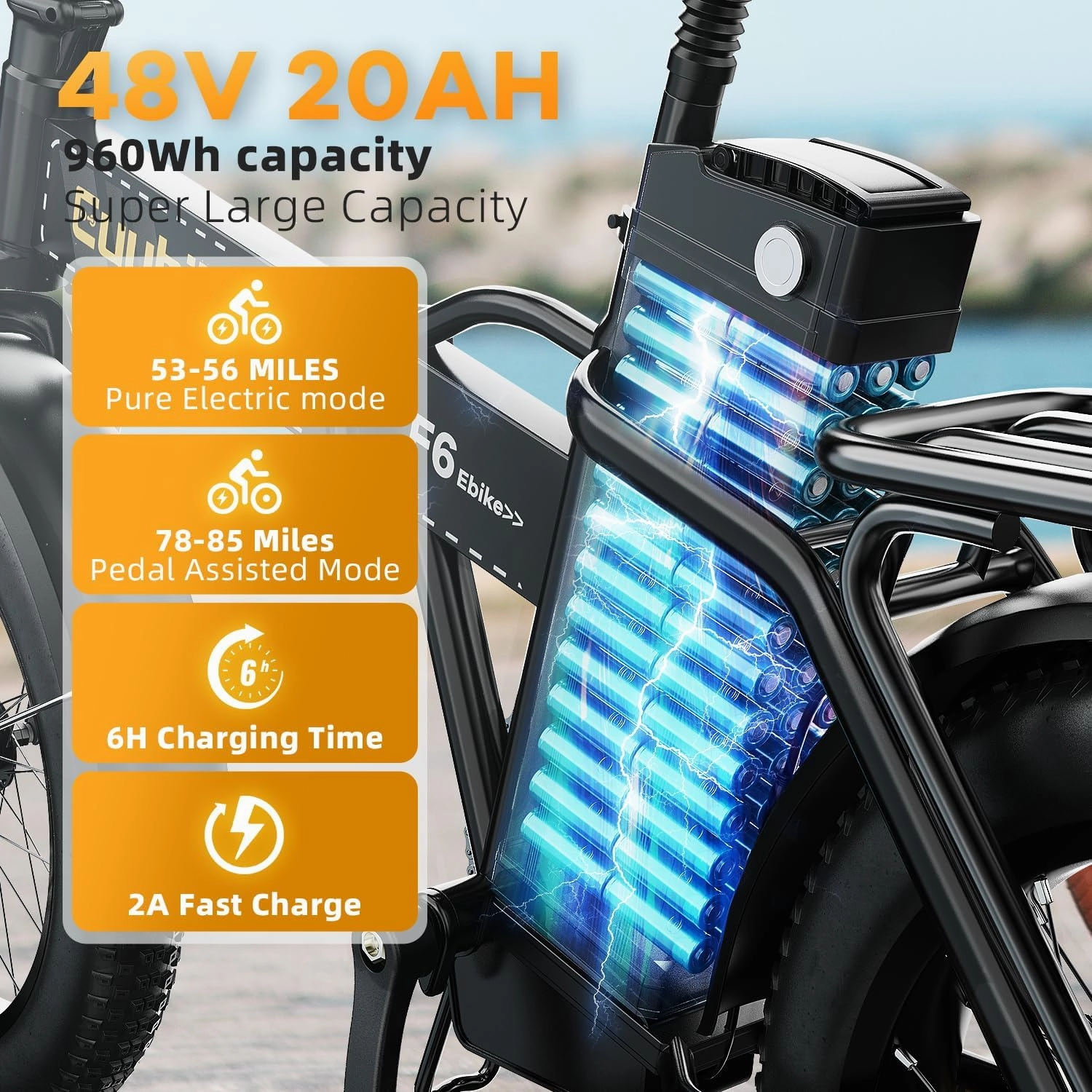 1000W Folding Electric Bike,48V 20AH Removable Battery E Bike,30 MPH,80 Miles Max Range Electric Bike for Adults,20" Fat Tire Foldable ebike,Adult Electric Bicycle for Commute Beach Snow