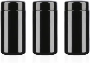 100g Black Ultraviolet Glass Jar with Lid,100 ml Airtight Smell Proof Container,Refillable Containers Jar,Ideal for Long term storage Oil,Coffee,Spices (B capacity: 100ml 3-PCS)