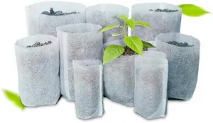 10Pcs/Bag SeEedling Bag Nursery Pots Environmental Degradation Portable Non-Woven Bag Nursery SeEedling Bag Gardening Supplies - (Color: 8x10 cm)