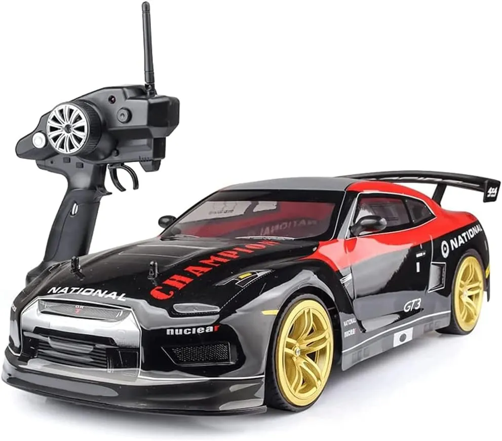 1/10 Large Model Remote Control Car, 2.4G Rechargeable RC Car, 4WD Off-Road RC Vehicle,Drift Racing Car, 70km/h High Speed RC Buggy,Adult Entry-Level RC Toy, with 2 Batteries