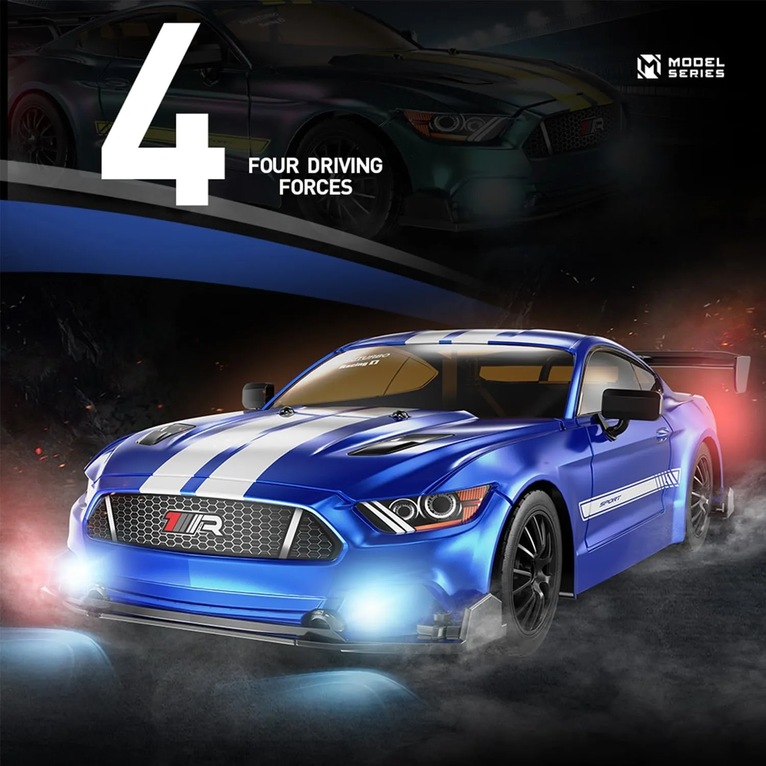 1:16 RC Drift Car 4WD 30 KM/H Full Proportional High Speed RC Car RTR with LED Lights and Drifting Tires Racing Sport Toy for Adults Boys Girls Kids(8103-Green)