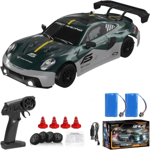 1:16 RC Drift Car 4WD 30 KM/H Full Proportional High Speed RC Car RTR with LED Lights and Drifting Tires Racing Sport Toy for Adults Boys Girls Kids(8103-Green)