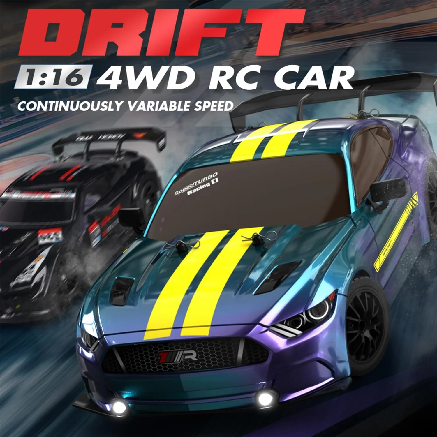 1:16 RC Drift Car 4WD 30 KM/H Full Proportional High Speed RC Car RTR with LED Lights and Drifting Tires Racing Sport Toy for Adults Boys Girls Kids(8103-Green)