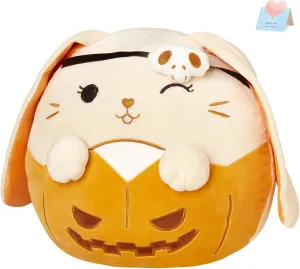 11.8" Halloween Skull Bunny Plush Pillow, Jack-O-Lantern Lop Eared Bunny Stuffed Animal Plush Toy, Pumpkin Ghost Skull Rabbit Plushie Gift for Kids Adults