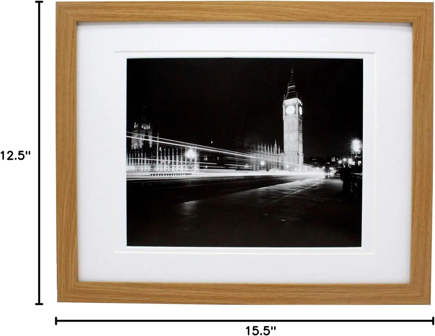 11x14 Natural Gallery Picture Frame with 8x10 and 8.5x11 Mat - Wide Molding - Includes both Attached Hanging Hardware and Desktop Easel - Frames and Mat Display Pictures Documents Certificates