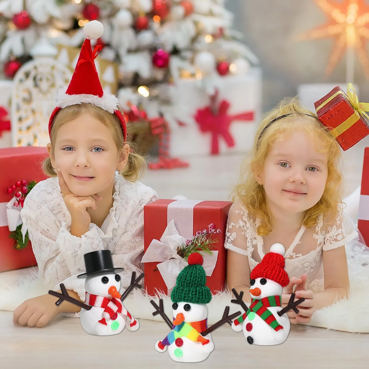 12-Pack Christmas Crafts Snowman Sets for Kids, Modeling Clay Snowman DIY Kit,Christmas Stocking Stuffers for Kids, Perfect for Winter Children's Holiday Party Decoration Gifts