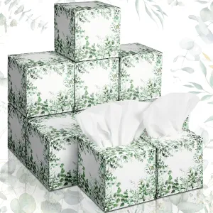 12 Pack Spring Facial Tissues Cube Face Boxes 600 Sheets 3 Ply Small Square Tissues Bulk for Spring Summer Car Bedroom Supplies(Eucalyptus)