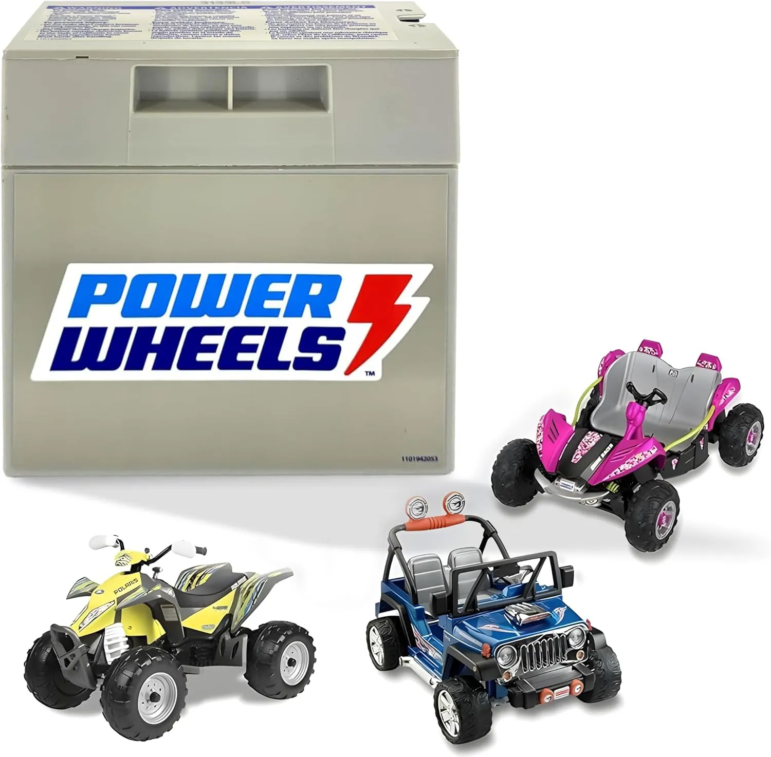 12-Volt Battery | Fits 12V Power Wheels Battery | Replacement Part 1001175653, 00801-0638, 00801-1869 | Replaces All Gray Rechargeable 12V Kids Car Batt - 12 Volt 12 Ah