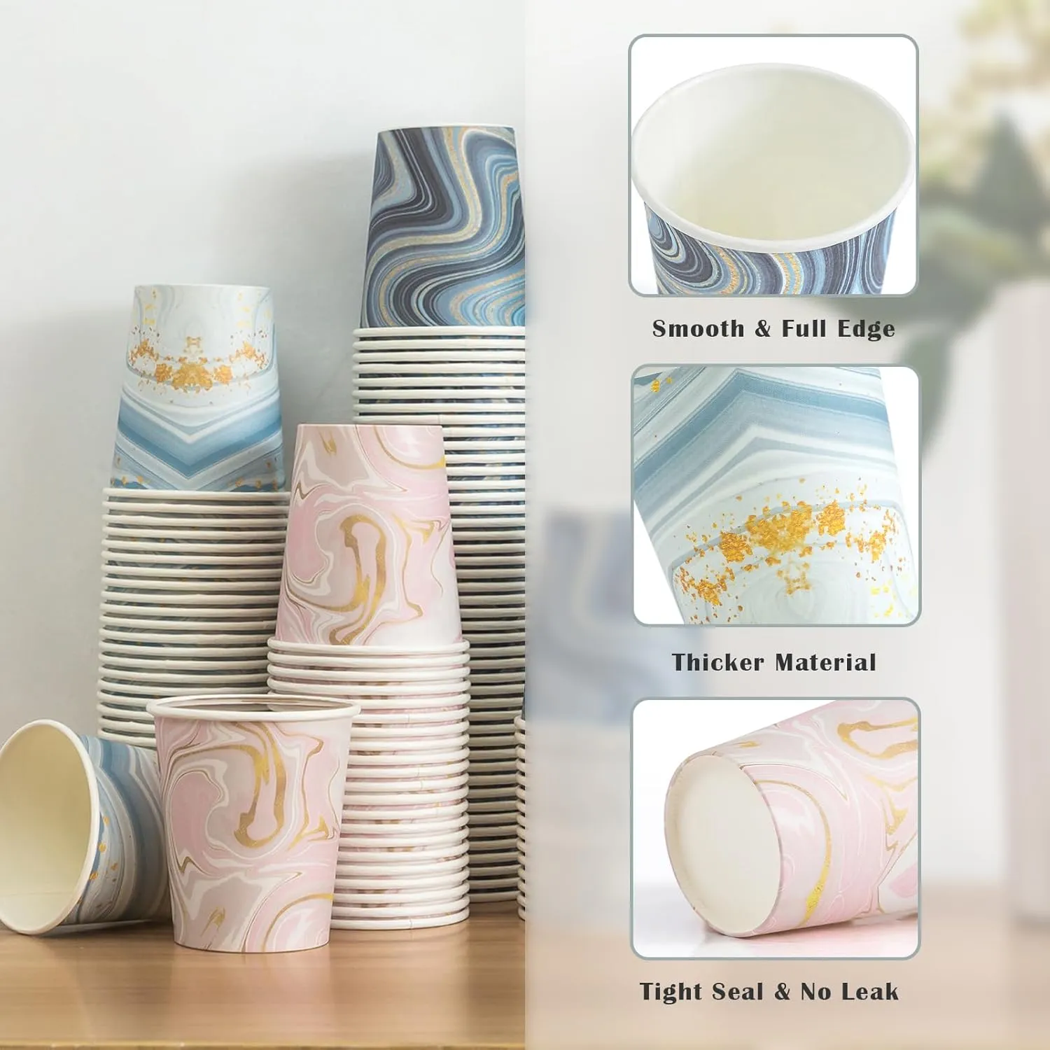 1200 Pack 3 oz Bathroom Cups, Disposable Paper Cups, Small Mouthwash Cups for Bathroom, Thick and Sturdy Snack Cups for Daily Use (European-style 1200Count)