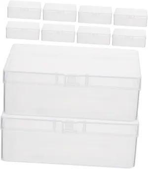 12pcs Clear Card Storage Boxes Stackable Plastic Organizer for Business Cards and Bead Storage Material for Easy Access and Travel
