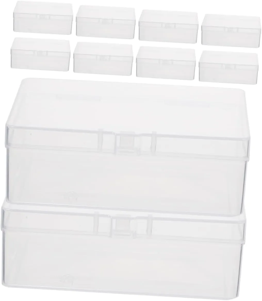 12pcs Clear Card Storage Boxes Stackable Plastic Organizer for Business Cards and Bead Storage Material for Easy Access and Travel