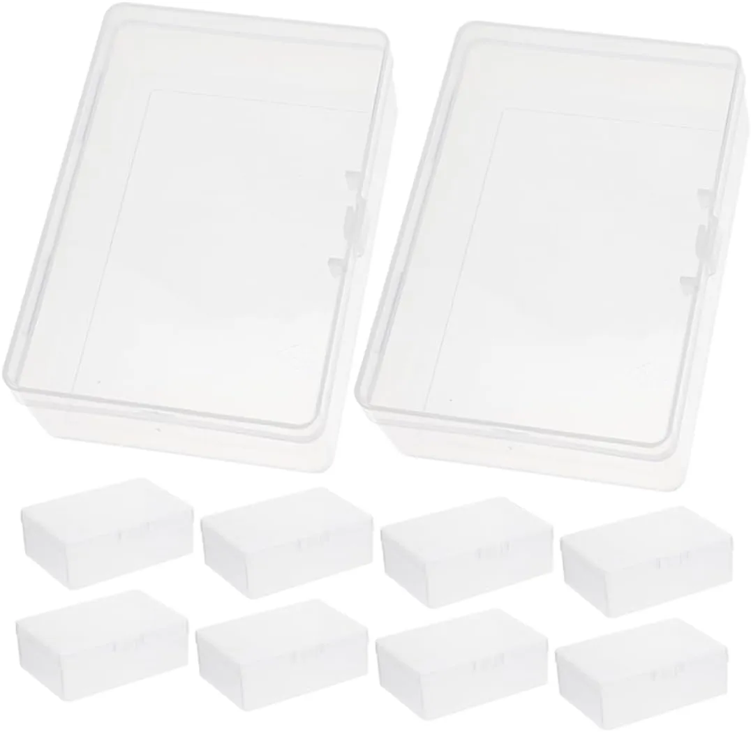 12pcs Clear Plastic Card Storage Boxes Stackable Organizer for Trading Cards and Crafts Compact Design for and Efficient Storage