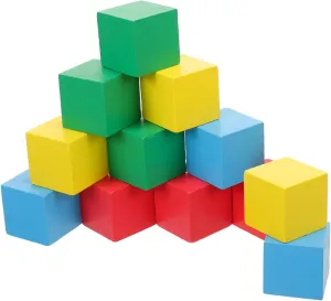 12Pcs Colorful Building Blocks Educational for Creative Play Safe Natural Wood for Hands Learning Cubes