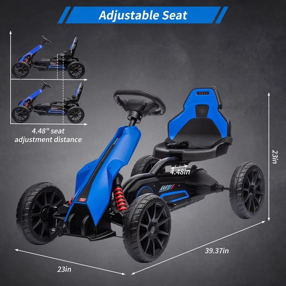 12V Electric Drift Kart for Kids, 7Ah Battery Powered, 35W Motor with Adjustable Speed, Safety Belt, and Shock Absorber; Maximum Load of 66 Lbs Electric Car Toy(Blue)