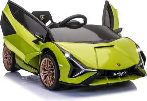 12V Licensed Lamborghini SIAN Electric Car Ride On Toy by TOBBI,Kids Electric Vehicle for 3-8,Electric Vehicles Battery Powered Sports Car w/Parent Remote Control,Spring Suspension,LED Lights