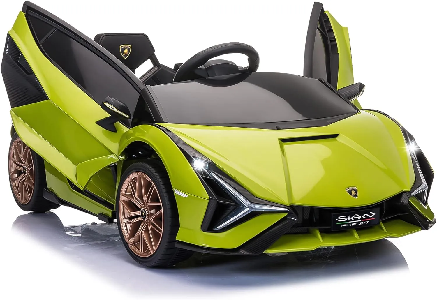 12V Licensed Lamborghini SIAN Electric Car Ride On Toy by TOBBI,Kids Electric Vehicle for 3-8,Electric Vehicles Battery Powered Sports Car w/Parent Remote Control,Spring Suspension,LED Lights