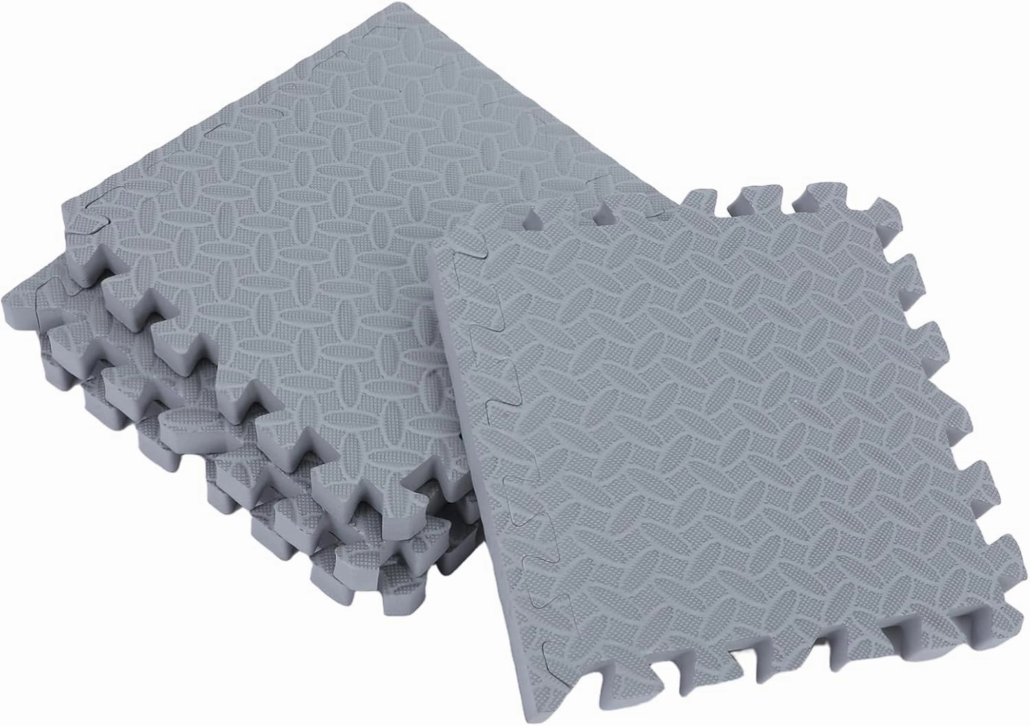 12x12x1 Inch High-Density Shock Absorbing Mats Quiet Soft Gym Flooring Interlocking Floor Tiles for Home Gym