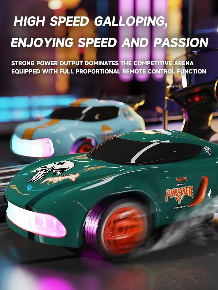 1/64 Scale Mini Drift RC Car, 2.4G 4WD High Speed Remote Control Car, Desktop Racing Sports Cars Model for Adult with Colored Lights