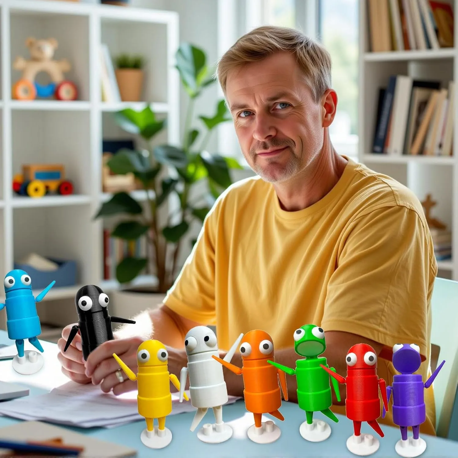 16PCS 3D Printed REPO Robot Character with Keychain REPO Posable Articulated Horror Game Collectible Model for Desktop Display - Gift for Fans Friends & Family