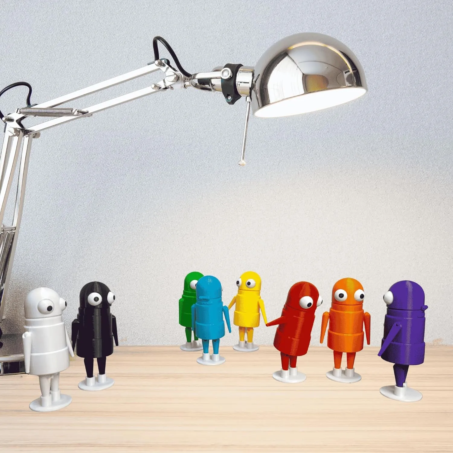 16PCS 3D Printed REPO Robot Character with Keychain REPO Posable Articulated Horror Game Collectible Model for Desktop Display - Gift for Fans Friends & Family