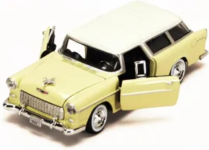 1955 Chevy Bel Air Nomad, Yellow - Motormax 73248 - 1/24 scale Diecast Model Toy Car by Motor Max