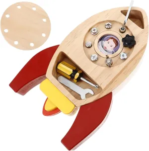 1Set Interactive DIY Busy Board Set Montessori Wooden for Fine Motor Skills Development Safe and Screwdriver Plaything for Learning and Imagination