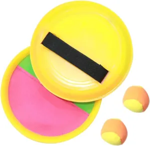 1Set Paddle Ball Set for Interactive Toss and Catch Game with Yellow Catch Boards and Random Color Balls Fun Outdoor Activity for Parents