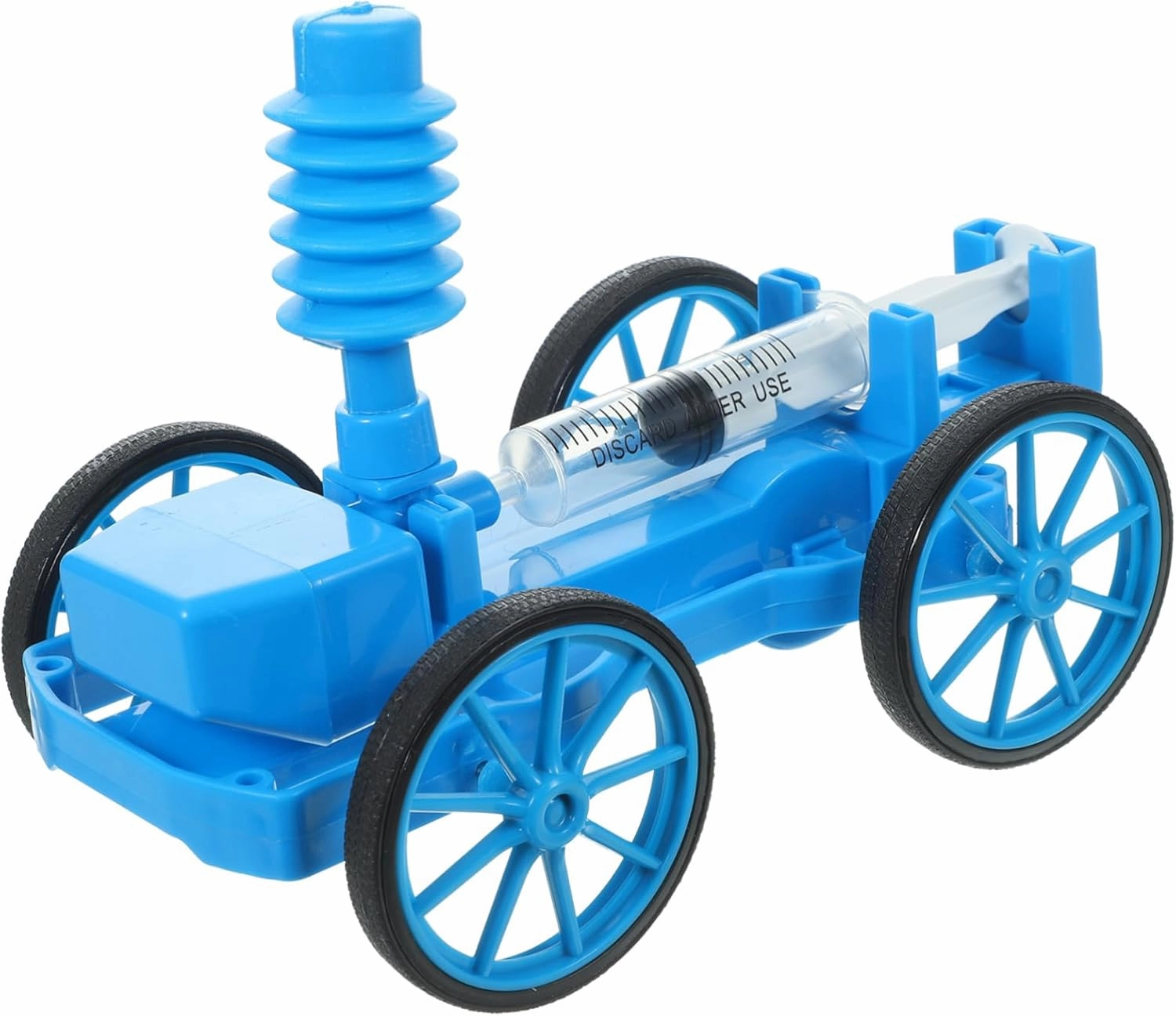 1Set Creative Air Powered Car Educational Science Experiment for Engaging Stem Plaything Black and Red for Kindergarten and School Activities