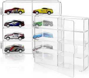 2 Pack Display Case for Hot Wheels Storage, Fit for 1:64 Scale Vehicles, 1/64 Scale Toy Model Cars Display Case-2 Pack