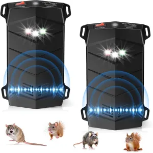 2 Pack Ultrasonic Rodent Repellent for Car Engines,Battery Operated Rodent Repellent Under Hood Anti,Mice,Mouse,Rodent Repellent for Cars Keeping Rodents Out of Car Basement Garage Warehouse