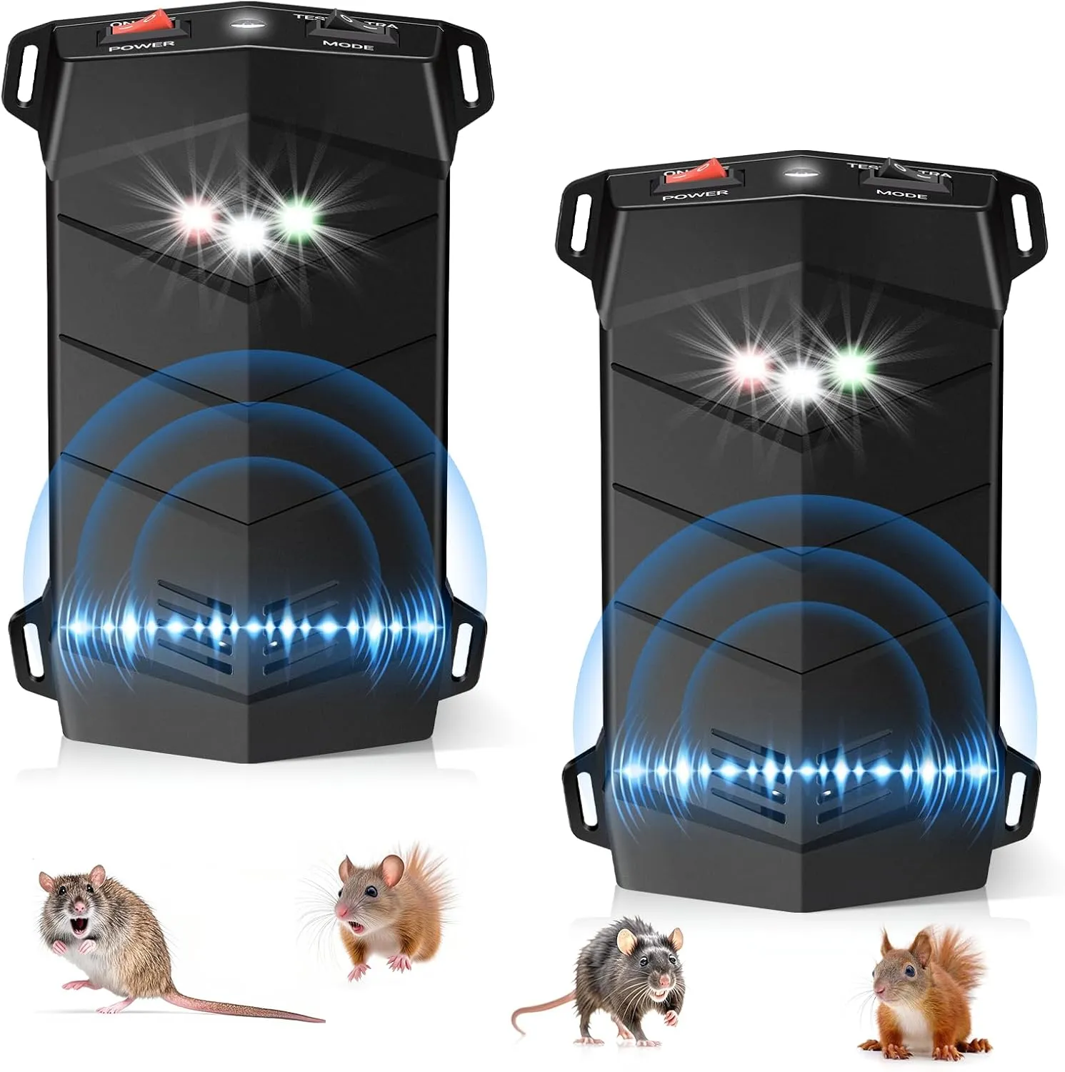 2 Pack Ultrasonic Rodent Repellent for Car Engines,Battery Operated Rodent Repellent Under Hood Anti,Mice,Mouse,Rodent Repellent for Cars Keeping Rodents Out of Car Basement Garage Warehouse