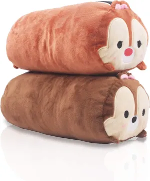 2 Pcs Set Chip and Dale Plush Travel Pillow Stackable Long Cushion for Long Flight car Ride Cruise