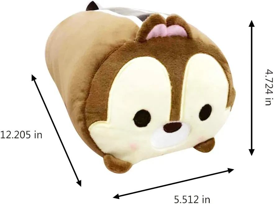 2 Pcs Set Chip and Dale Plush Travel Pillow Stackable Long Cushion for Long Flight car Ride Cruise