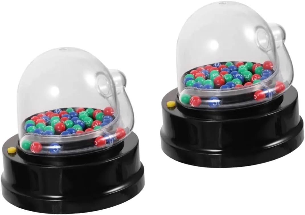 2 Sets Electric Machine Jackpot Machine Mini Lotto Games Machine Cage Game with Balls Bingo Tumbler with Balls Fortunate Picker Number Kids Bingo Portable Ball Machine Pp