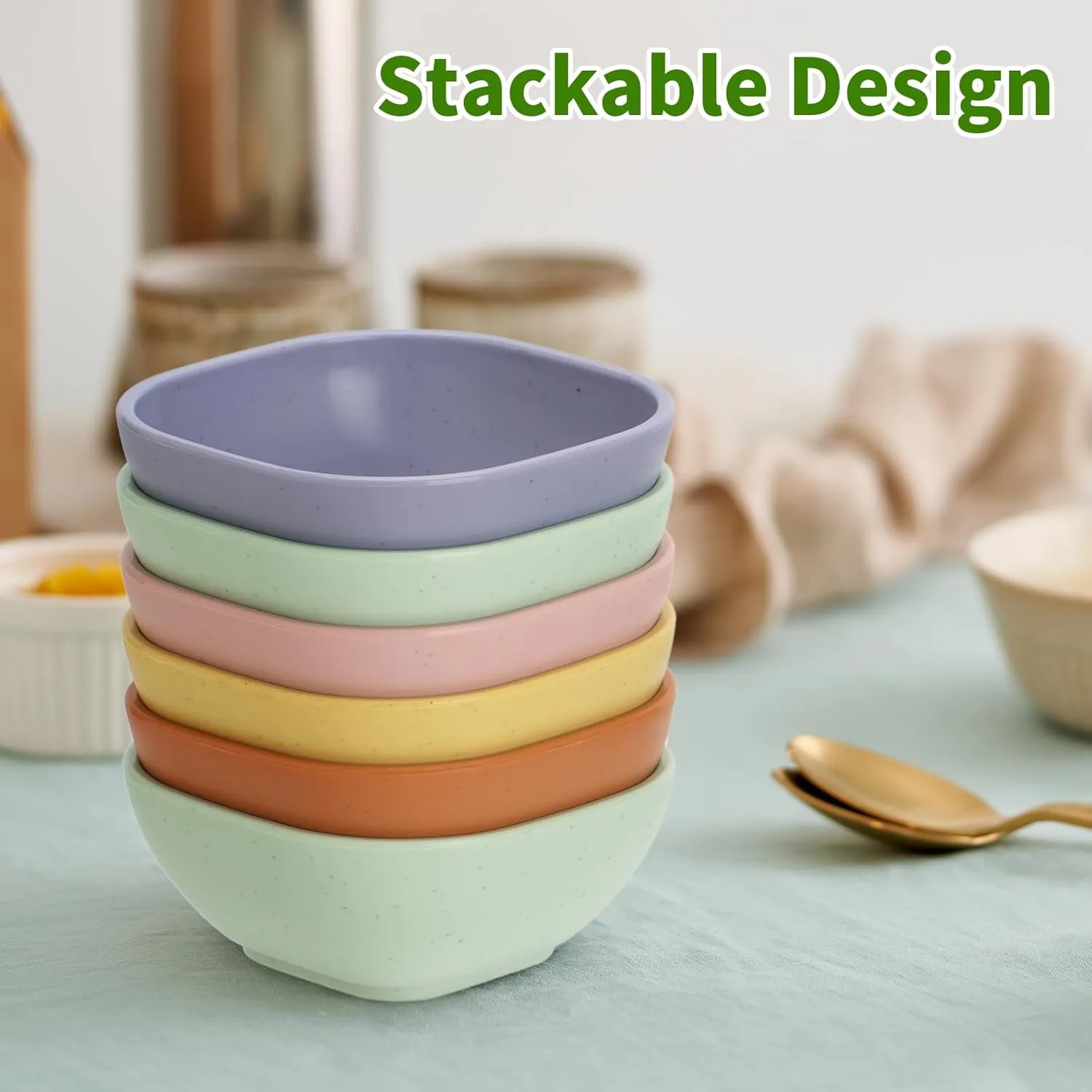20 Pack Small Bowls, 4.5 OZ Wheat Straw Soy Sauce Dishes, Unbreakable Dessert Bowls,Dipping Sauce Cups, Mini Prep Bowls,Snacks, Sauce Ketchup, BBQ (soft colors)