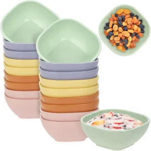 20 Pack Small Bowls, 4.5 OZ Wheat Straw Soy Sauce Dishes, Unbreakable Dessert Bowls,Dipping Sauce Cups, Mini Prep Bowls,Snacks, Sauce Ketchup, BBQ (soft colors)