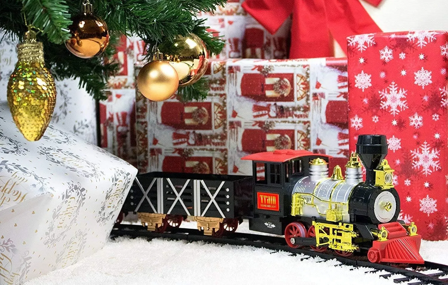 20 PCS Train Set Kids Railway Locomotive Steam Engine Toy Smoke, Light, Sound, Train and Carriage Play Set
