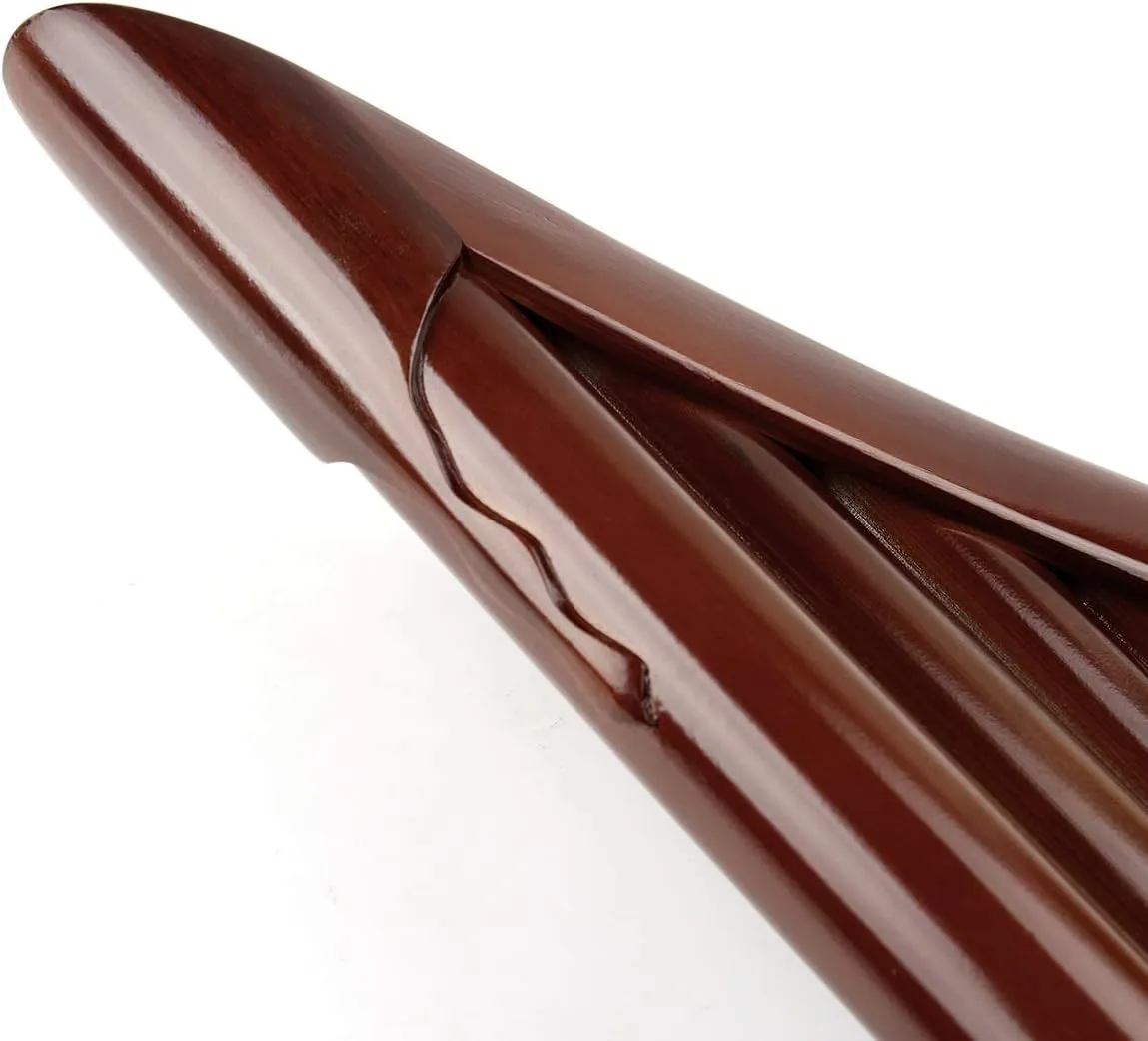 20 Pipes E Key Natural Bamboo Pan Flute Chinese Traditional Musical Instrument Brown Pan Pipes Easy to Learn with Black Bag (Right-Hand Pan Flute)
