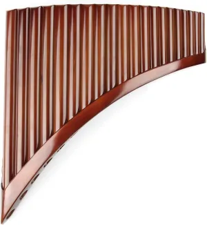 20 Pipes E Key Natural Bamboo Pan Flute Chinese Traditional Musical Instrument Brown Pan Pipes Easy to Learn with Black Bag (Right-Hand Pan Flute)
