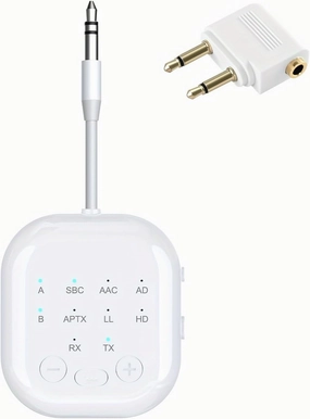 2024 Upgraded Pro Wireless Transmitter & Receiver | Dual Bluetooth 5.3 Adapter for Airplane, TV, PC, Switch, Car & Home Stereo | Dual AirPods Support | HD Audio, Long Battery Life