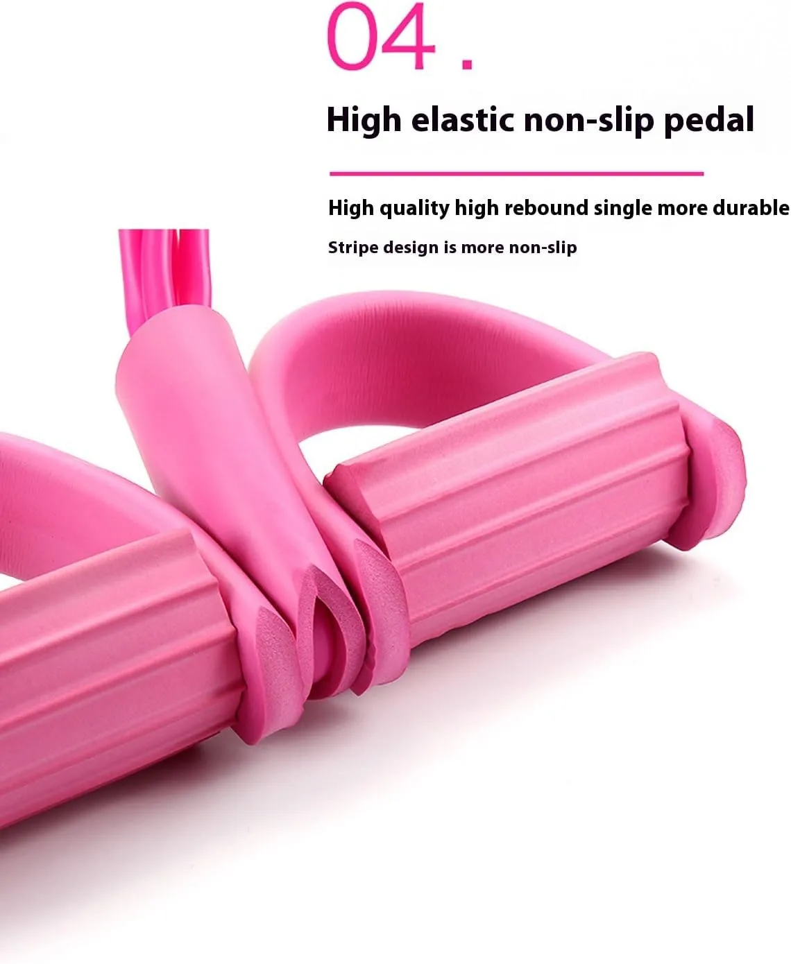 21 Fitness Resistance Bands-4 Tube Pedal Ankle Puller, Multifunction Exercise Stirrup Puller with Handle, Pilates Equipment for Full Body Workout Back Waist Stomach Muscles(Pink,6-Tube)
