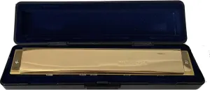 28 Holes Chromatic Harmonica C Key Professional Mouth Organ Portable Tremolo Mini Harps Woodwind Instruments(Gold)