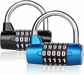 2 Pack Combination Lock Outdoor 5 Digit Combination Padlock Gym Locker Lock, School Locker, Sports, Hasp Cabinet, Fence, Gate, Toolbox Combo Lock
