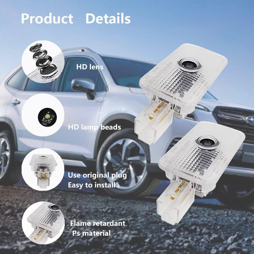 2 pcs Non-Fading LED Car Door Logo Lights Courtesy Projector Laser Welcome Light Ghost Shadow Forester Accessories Puddle lamp Compatible with Forester (Forester01)